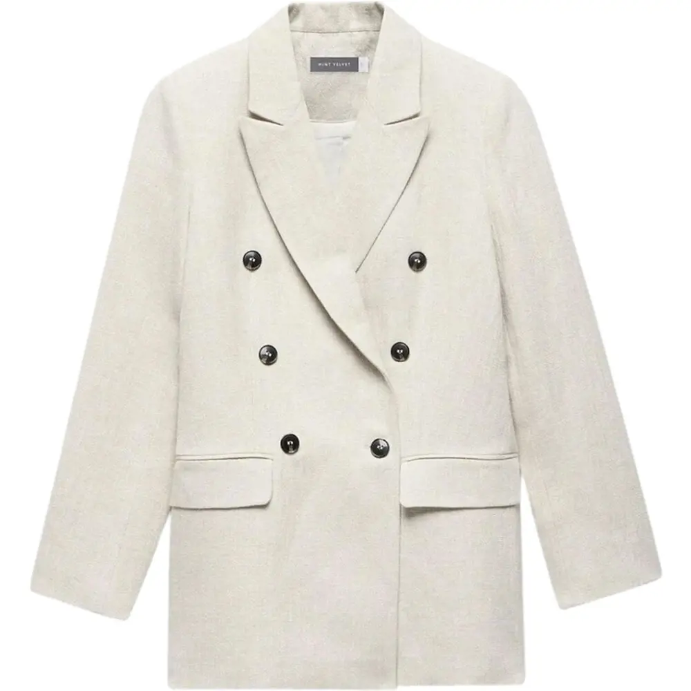 Mint Velvet Neutral Double Breasted Blazer